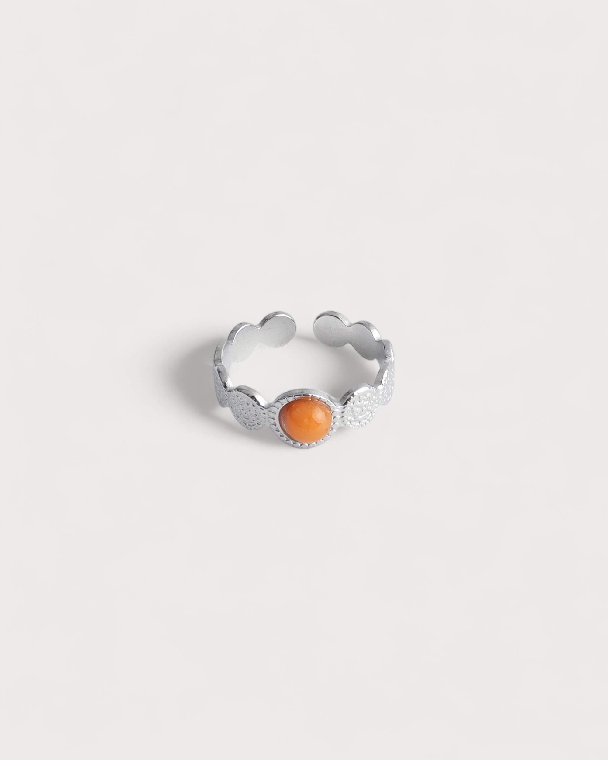 Noé - Ring - Naturstein - Edelstahl - Verstellbar