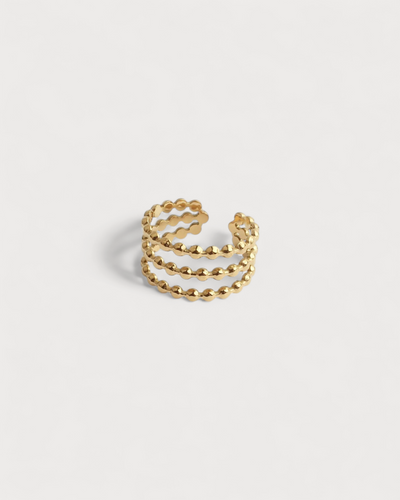 Dotted  - Ring - 3 Schichten - Edelstahl - Einstellbar