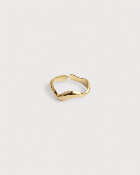 Waves - Ring - Edelstahl - Verstellbar