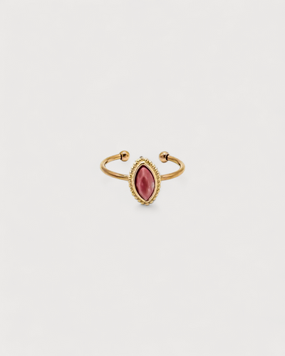Lindy - Ring - Naturstein - Edelstahl - Verstellbar
