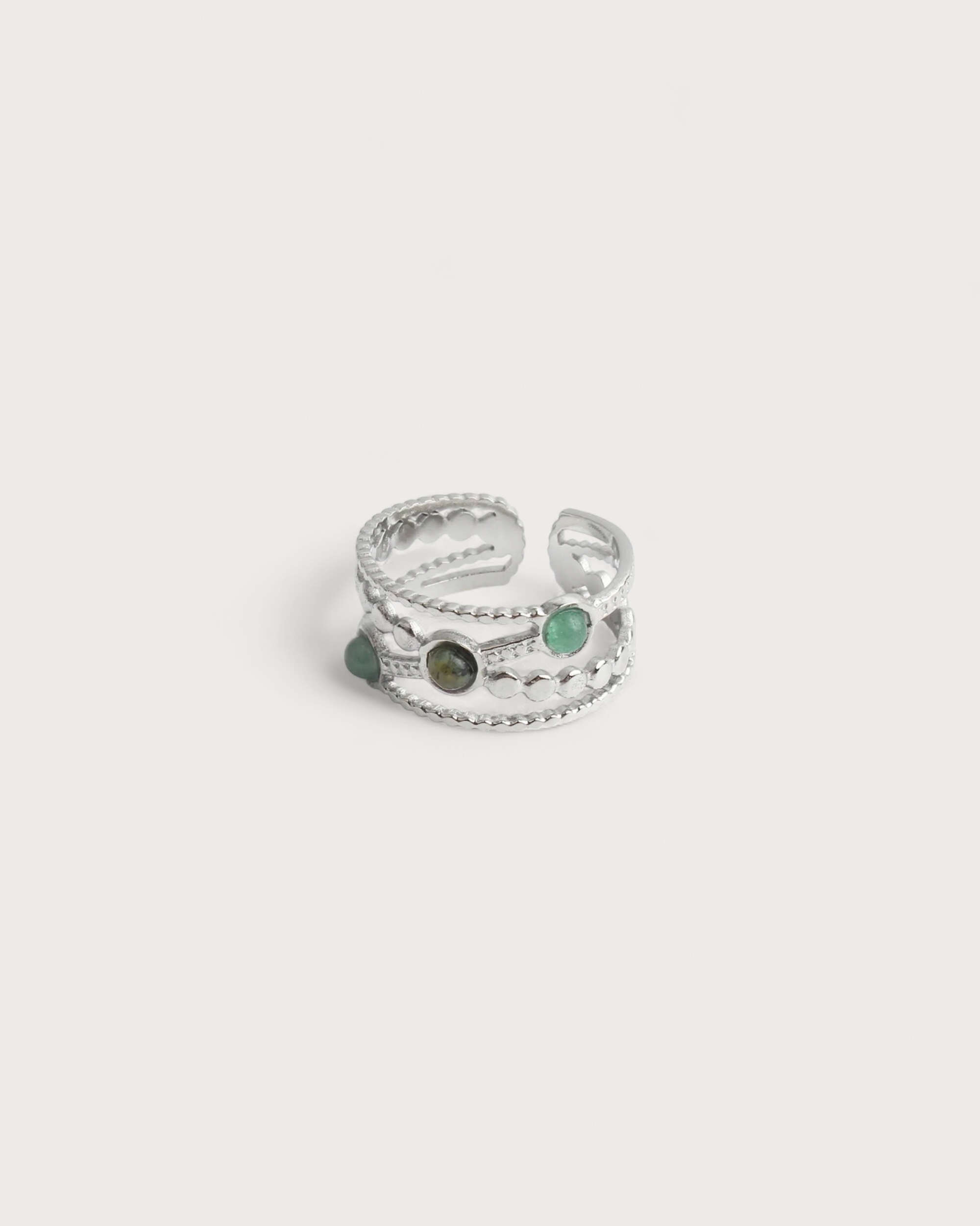 Noelle - Ring - Naturstein - Edelstahl - Verstellbar