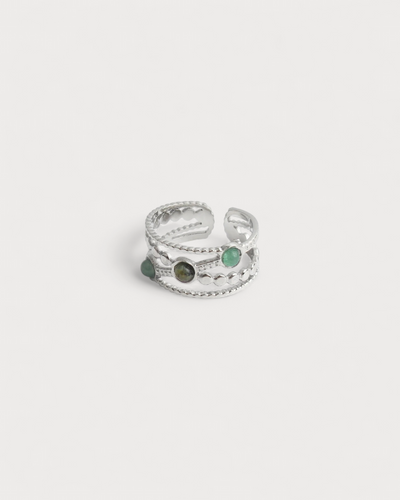 Noelle - Ring - Naturstein - Edelstahl - Verstellbar