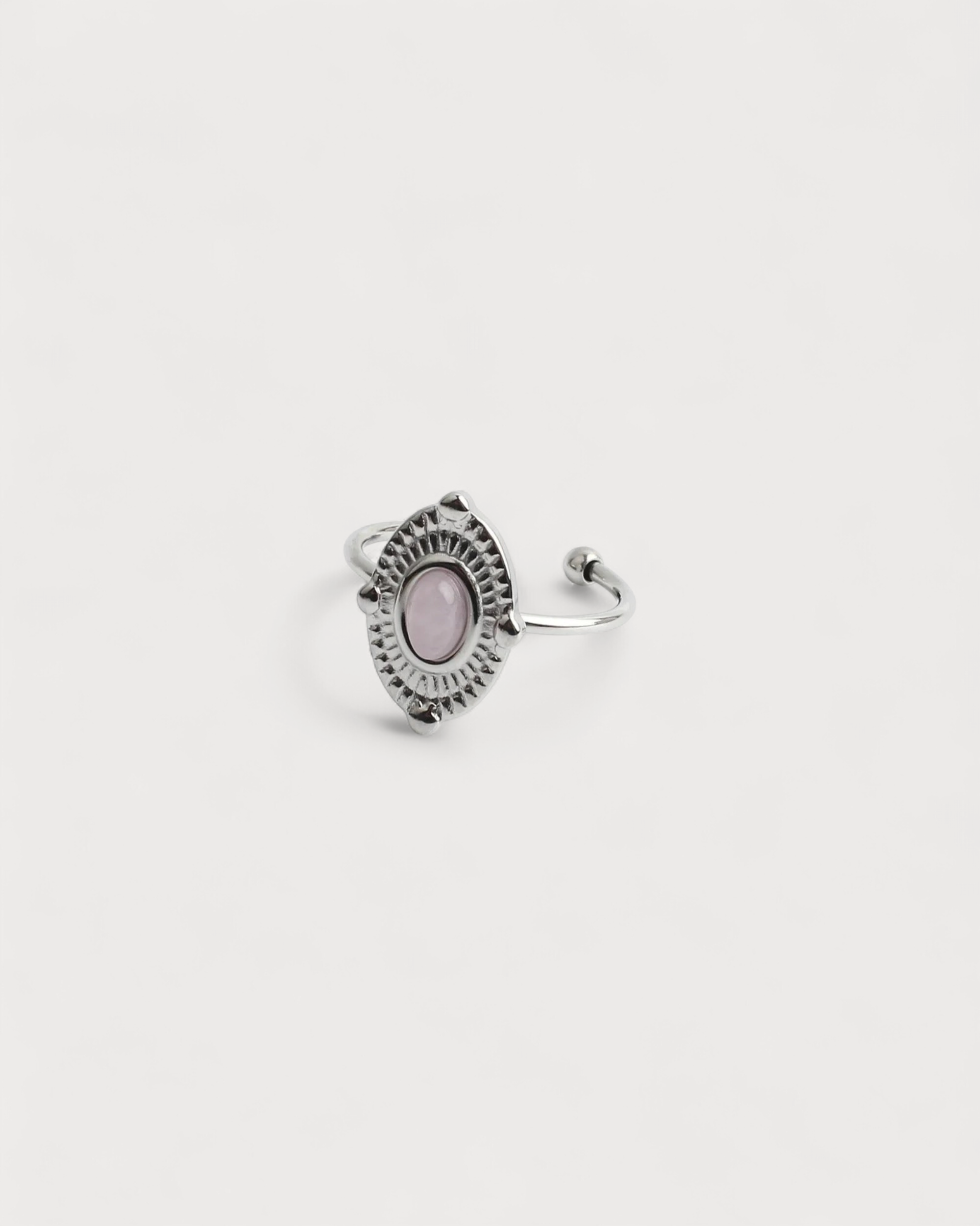 Livia - Ring - Naturstein - Edelstahl - Verstellbar