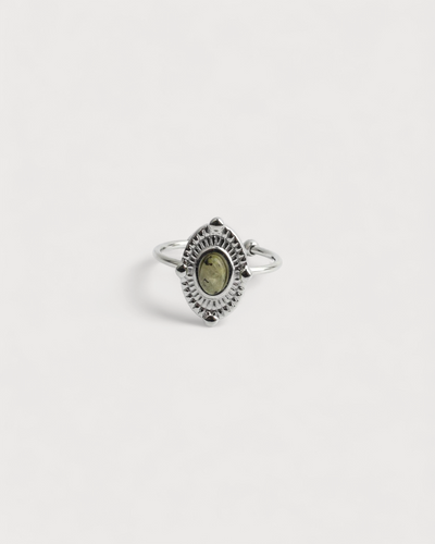 Livia - Ring - Naturstein - Edelstahl - Verstellbar