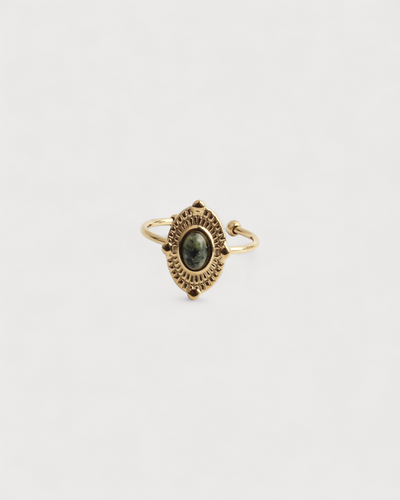 Livia - Ring - Naturstein - Edelstahl - Verstellbar