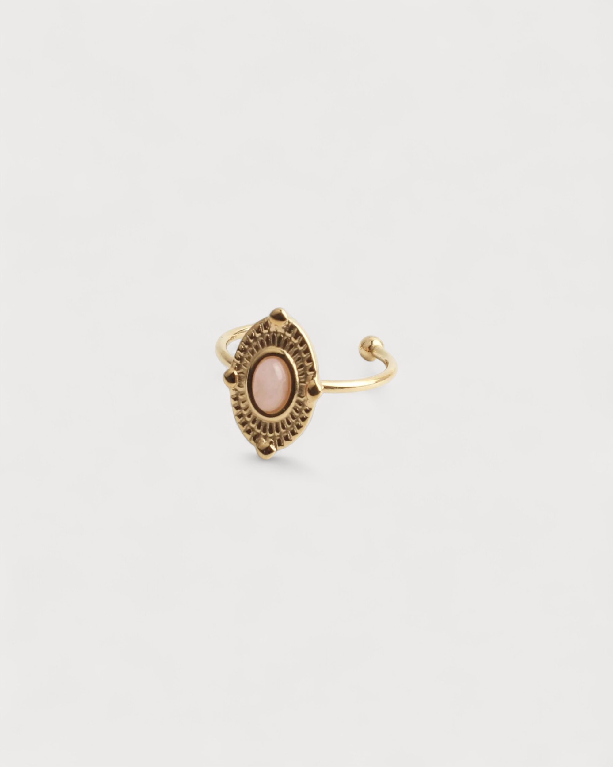 Livia - Ring - Naturstein - Edelstahl - Verstellbar