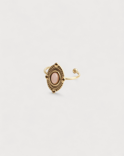 Livia - Ring - Naturstein - Edelstahl - Verstellbar