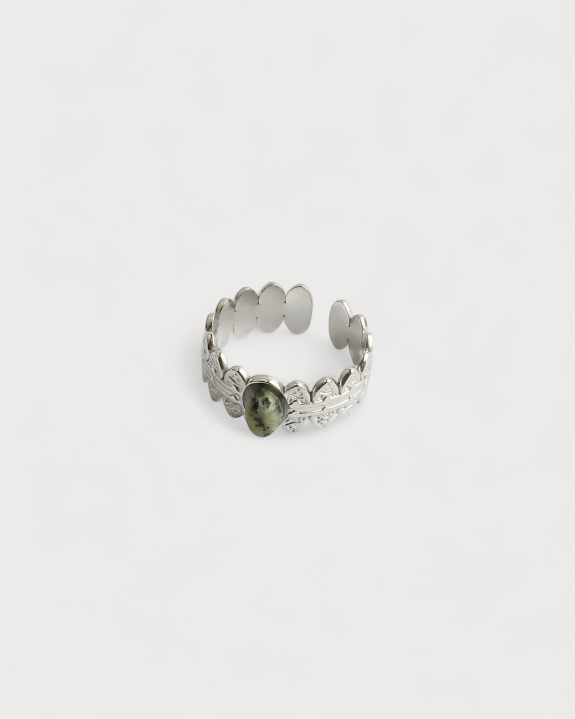 Didi - Ring - Naturstein - Edelstahl - Verstellbar