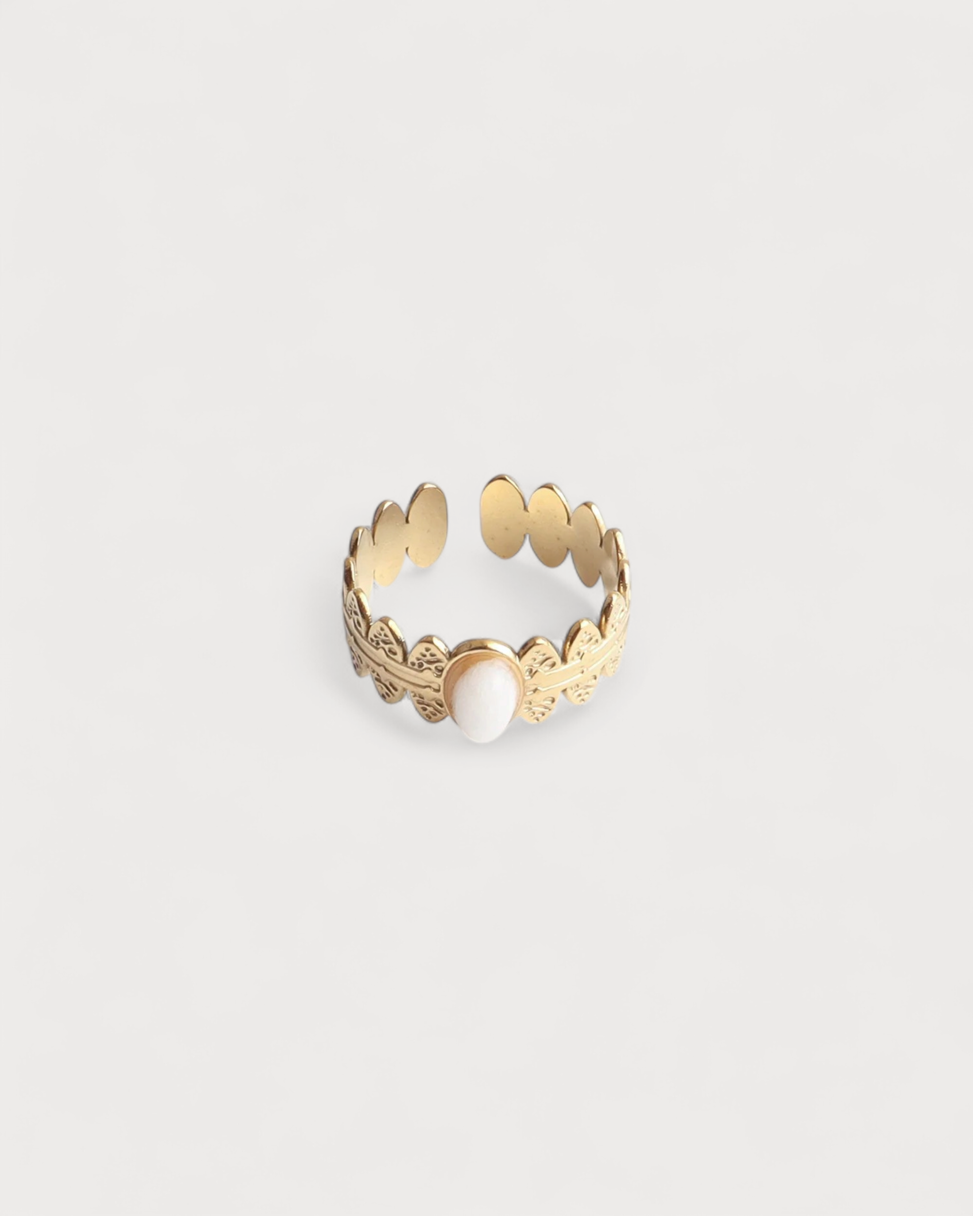 Didi - Ring - Naturstein - Edelstahl - Verstellbar