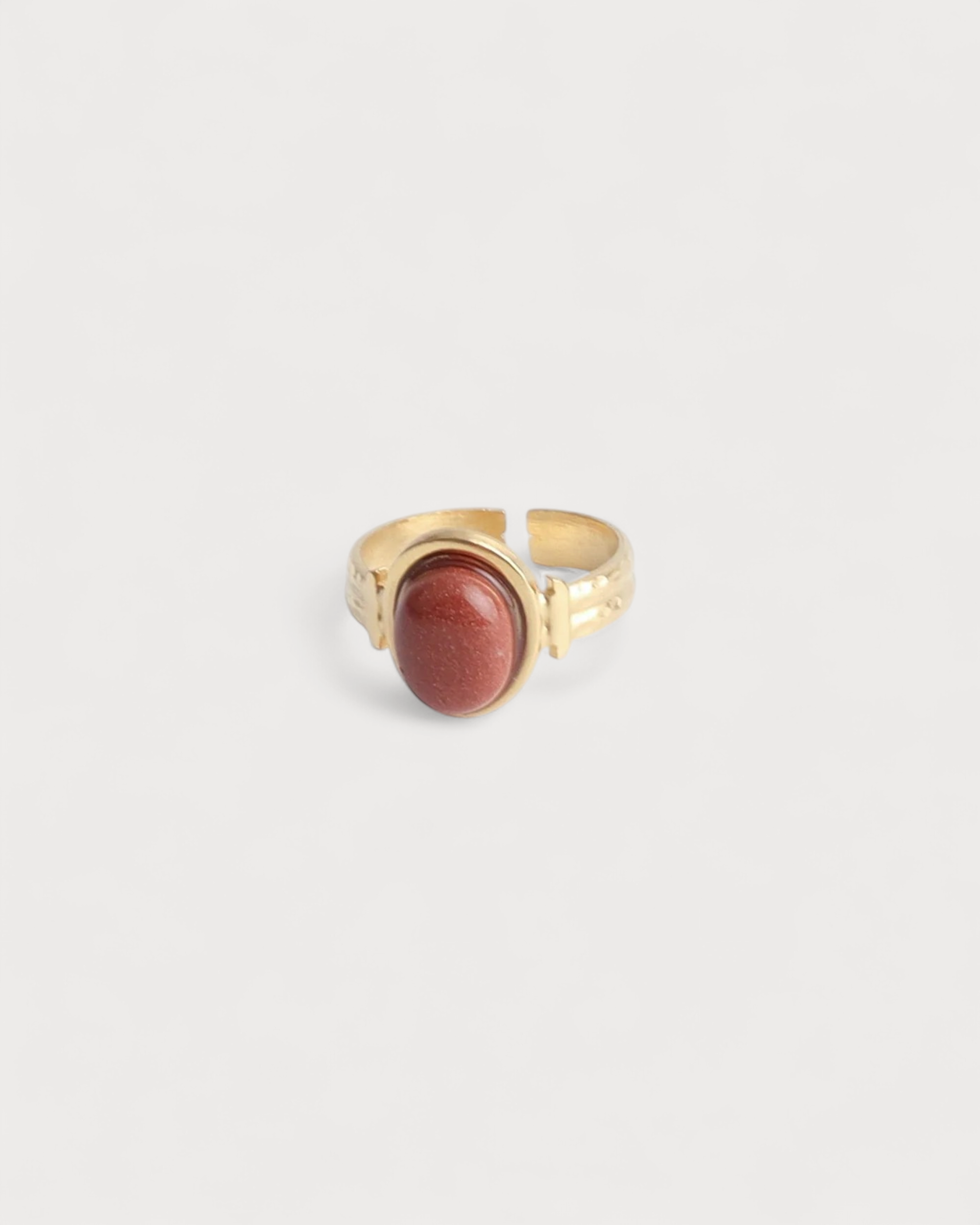 Megane - Ring - Naturstein - Edelstahl - Einstellbar