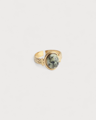 Megane - Ring - Naturstein - Edelstahl - Einstellbar