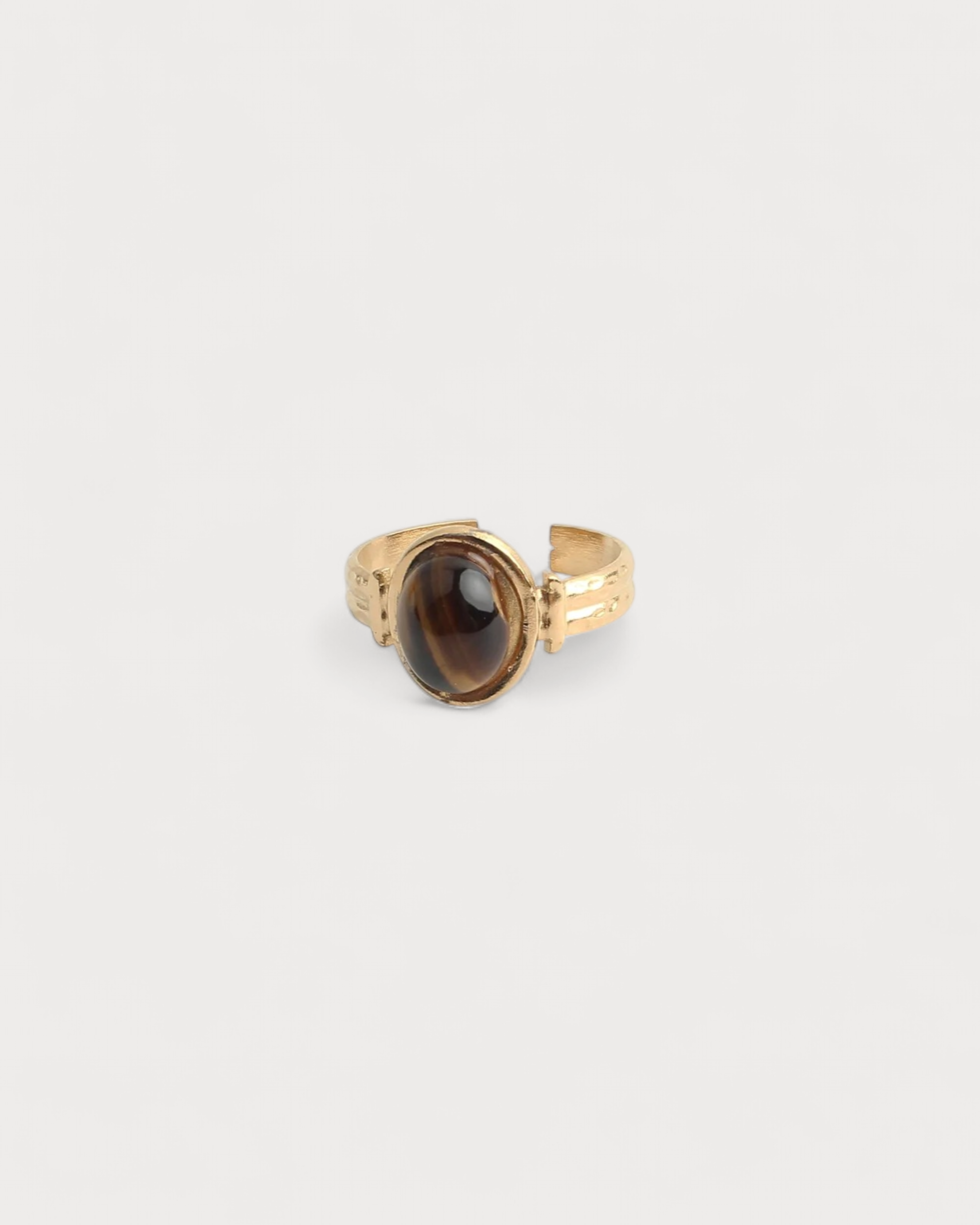 Megane - Ring - Naturstein - Edelstahl - Einstellbar