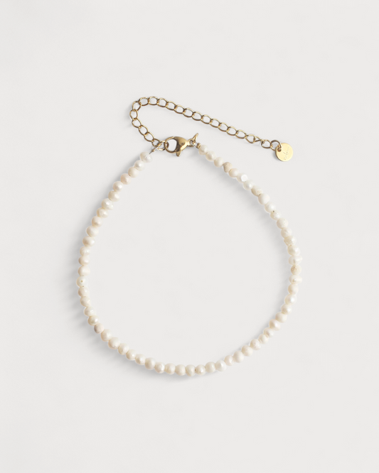 100% Real Fresh Water Pearl - Fusskettchen - Edelstahl