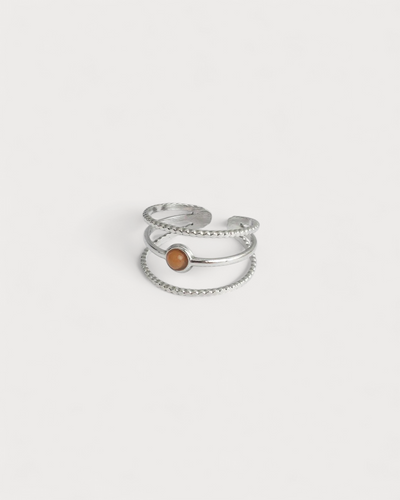 Aarya - Ring - Naturstein - Edelstahl - Verstellbar