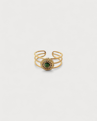 Francis - Ring - Naturstein - Edelstahl - Einstellbar