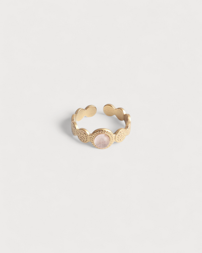 Noé - Ring - Naturstein - Edelstahl - Verstellbar