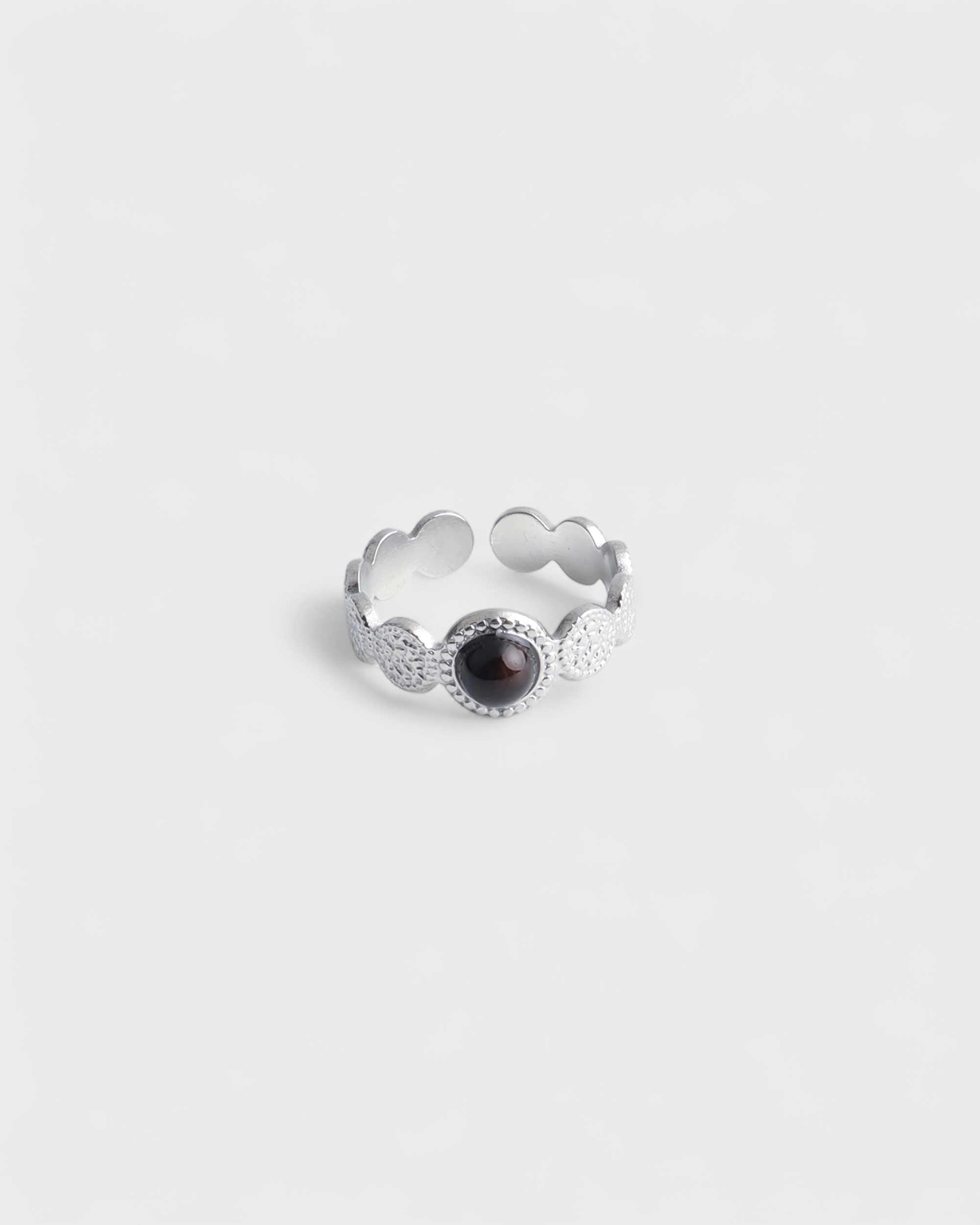 Noé - Ring - Naturstein - Edelstahl - Verstellbar