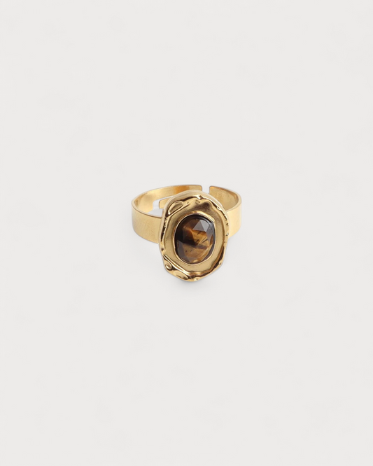 Salomé - Ring - Naturstein - Edelstahl - Verstellbar