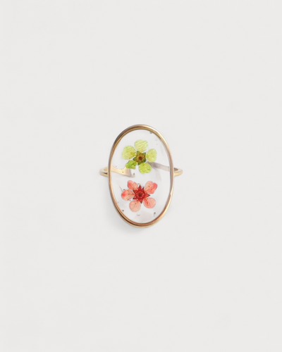 Getrocknete Blumen - Ring - Edelstahl - verstellbar