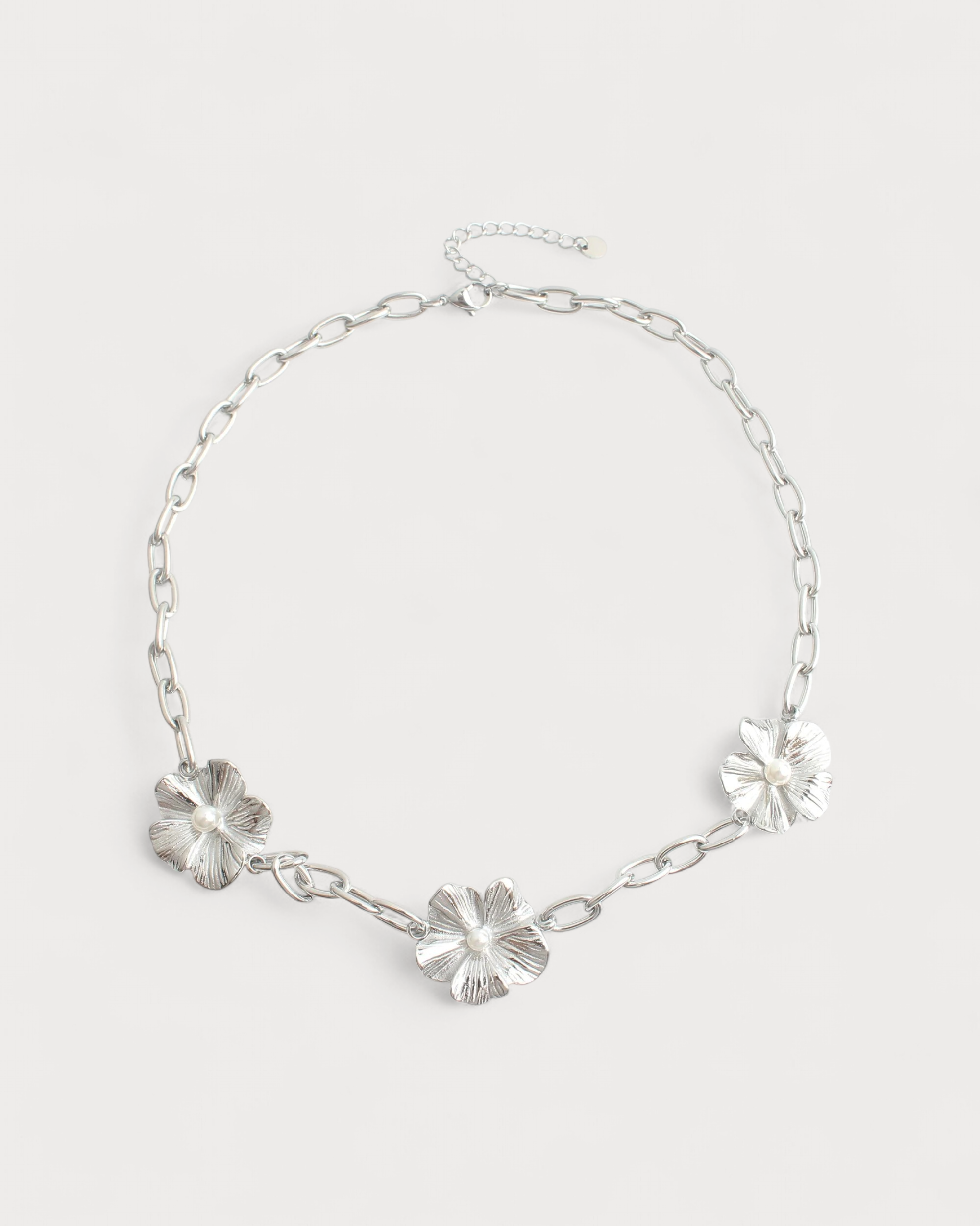 Three Flowers - Halskette - Edelstahl