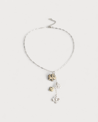 Flore - Kette - Naturstein - Edelstahl