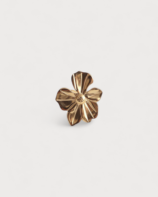 Elegante Blume - Ring - Edelstahl