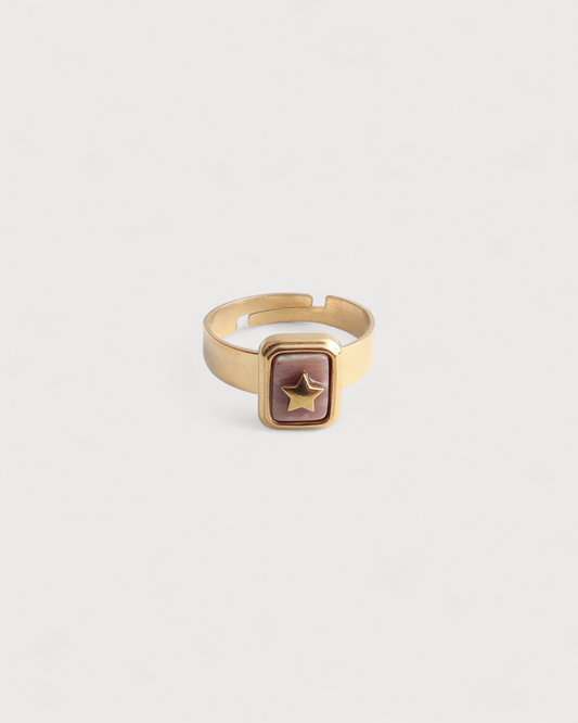 Yasmin - Ring - Naturstein - Edelstahl - Verstellbar