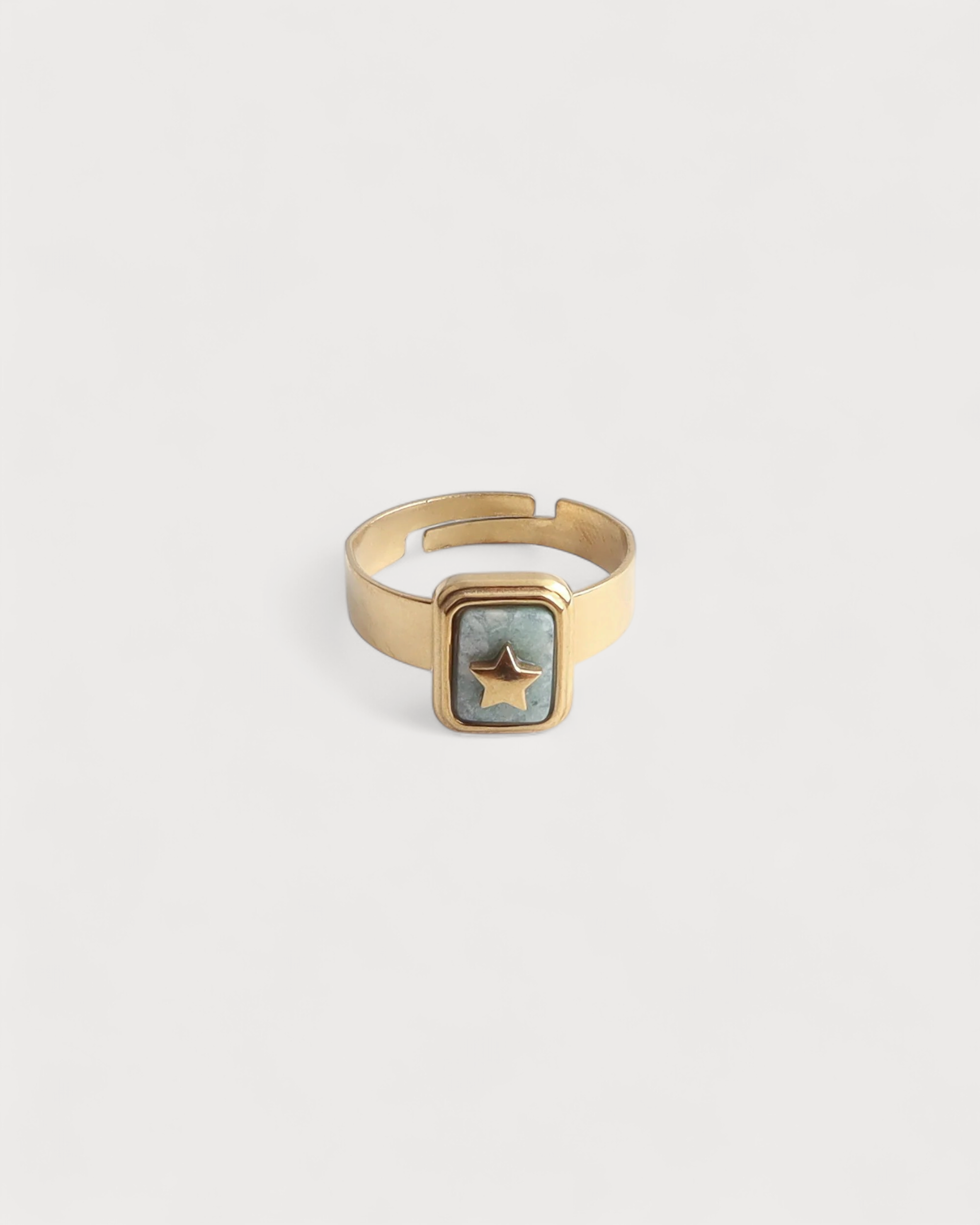 Yasmin - Ring - Naturstein - Edelstahl - Verstellbar