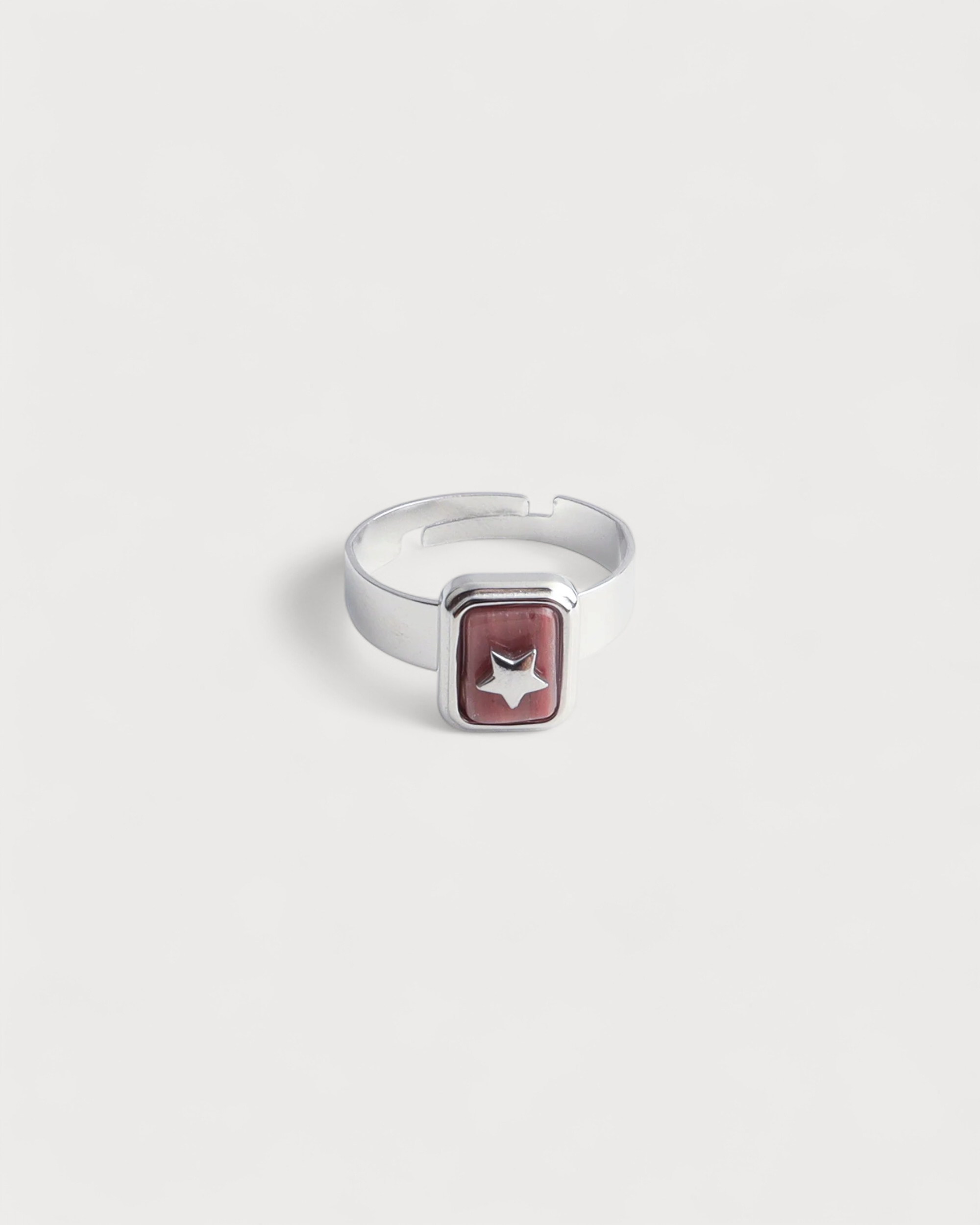 Yasmin - Ring - Naturstein - Edelstahl - Verstellbar