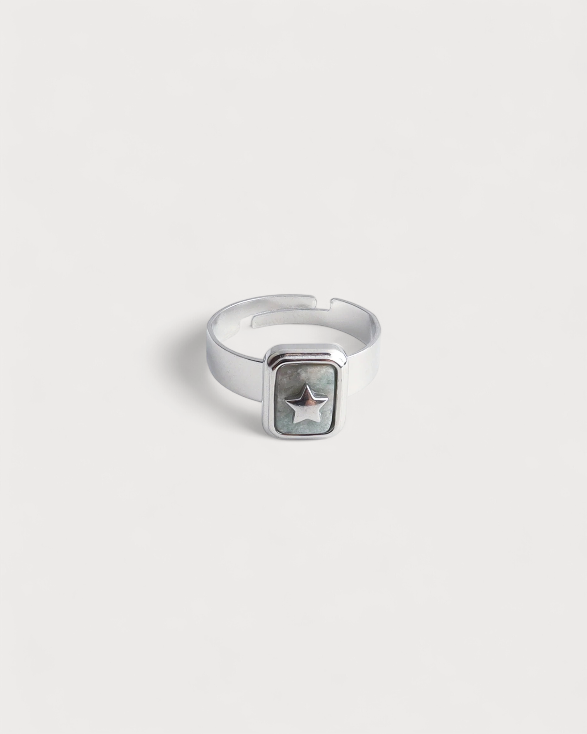 Yasmin - Ring - Naturstein - Edelstahl - Verstellbar