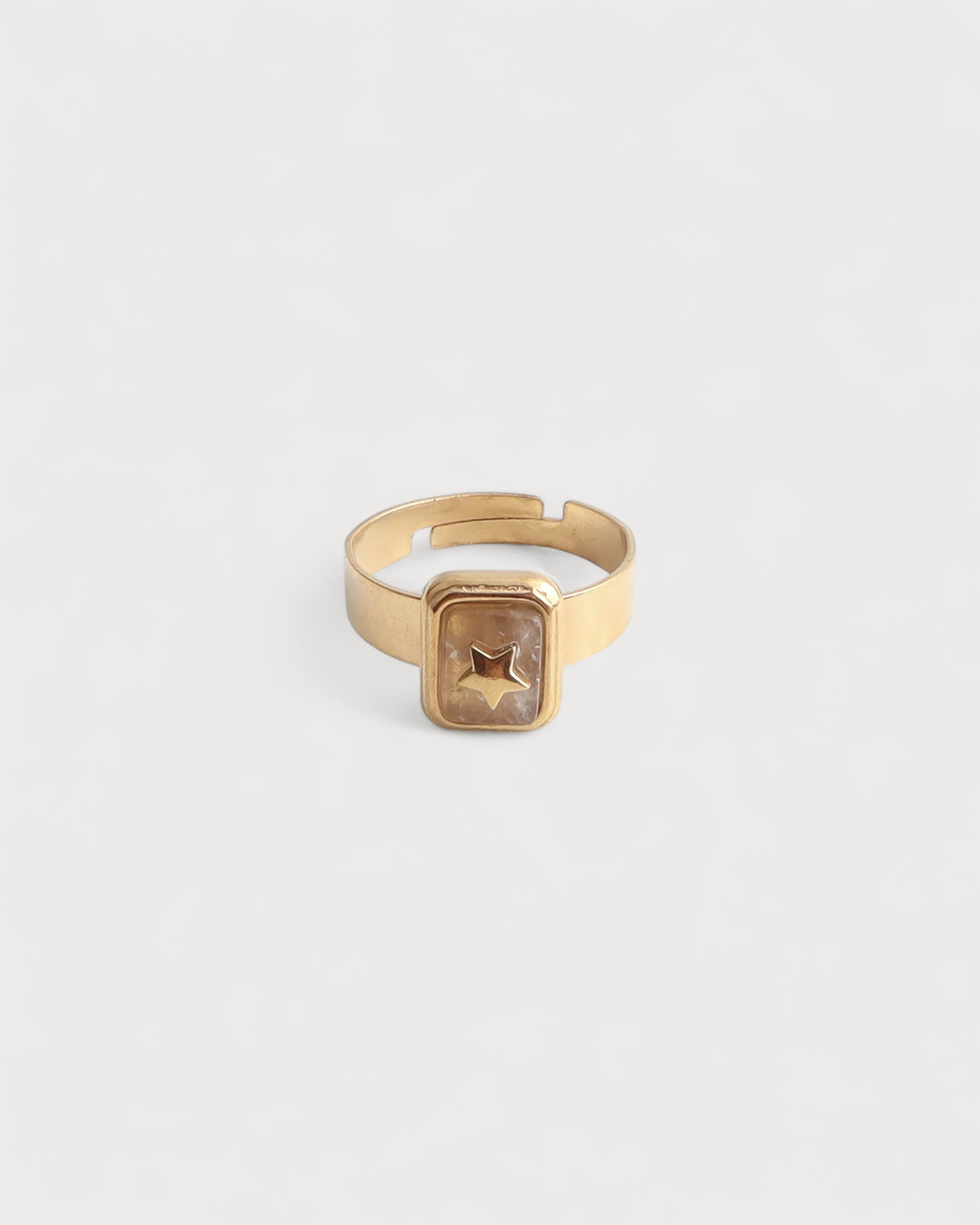 Yasmin - Ring - Naturstein - Edelstahl - Verstellbar