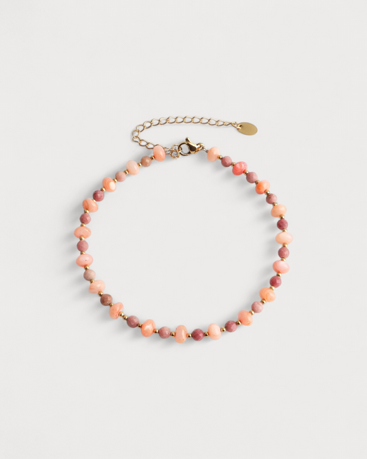 Celia - Fußkettchen - Naturstein - Edelstahl