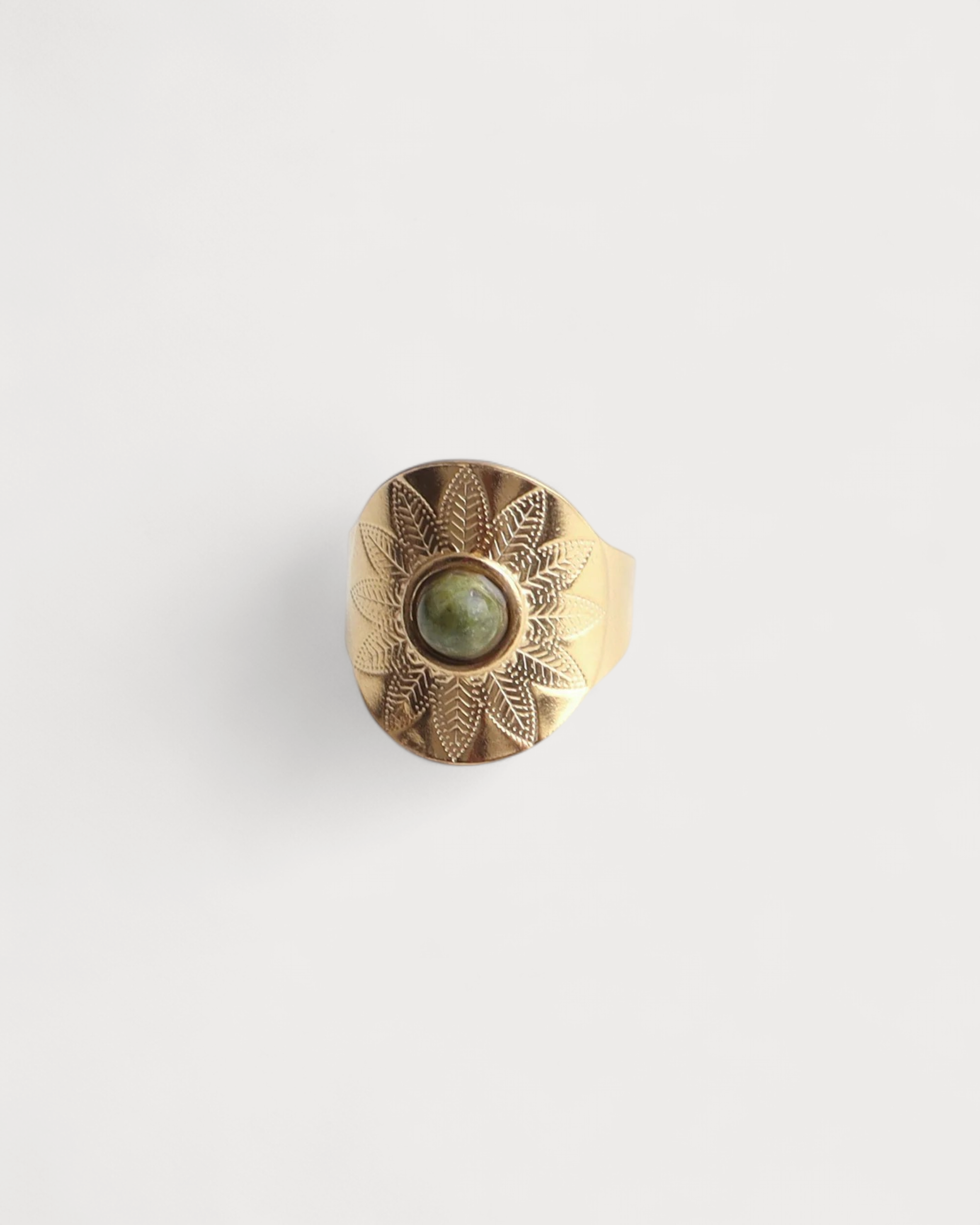 Nanne - Ring - Naturstein - Edelstahl - Verstellbar