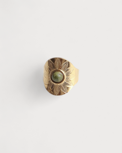 Nanne - Ring - Naturstein - Edelstahl - Verstellbar