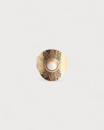 Nanne - Ring - Naturstein - Edelstahl - Verstellbar