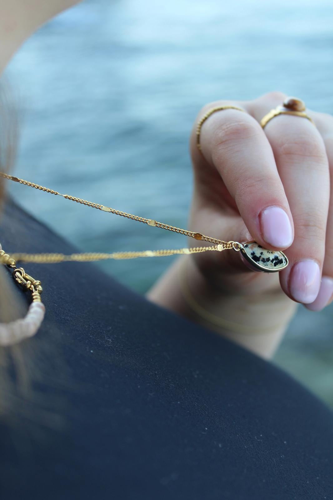 Dani - Necklace - Natural Stone- Stainless Steel